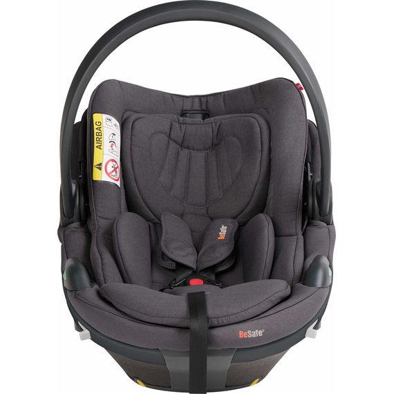 BeSafe Go Beyond² - autosedačka pro miminka s ležící polohou (40-87 cm | 0-13 kg | 0-18 měsíců), Baza: bez bazy, Kolor: Dark Grey Melange, 8 zdjęcie