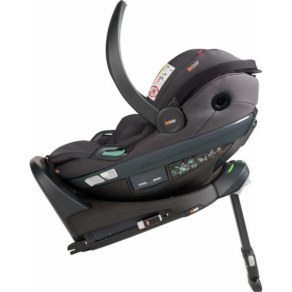 BeSafe Go Beyond² - autosedačka pro miminka s ležící polohou (40-87 cm | 0-13 kg | 0-18 měsíců), Baza: bez bazy, Kolor: Dark Grey Melange, 11 zdjęcie