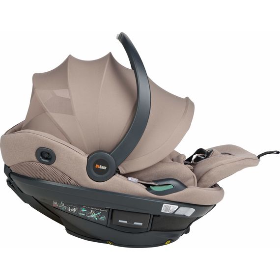 BeSafe Go Beyond² - autosedačka pro miminka s ležící polohou (40-87 cm | 0-13 kg | 0-18 měsíců), Baza: bez bazy, Kolor: Dark Sand SoftBreeze, 8 zdjęcie
