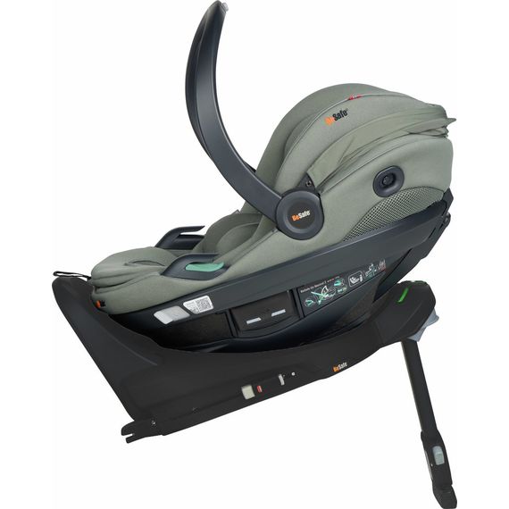BeSafe Go Beyond² z bazą Beyond - rozkładany fotelik samochodowy dla niemowląt  (40 - 87 cm | 0 - 13 kg | 0 - 18 miesięcy), Baza: Beyond Base, Kolor: Meadow Green SoftBreeze, 10 zdjęcie