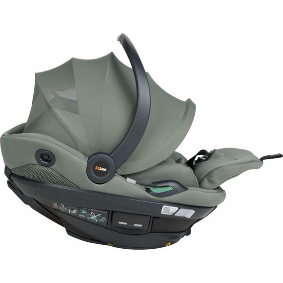 BeSafe Go Beyond² z bazą Beyond - rozkładany fotelik samochodowy dla niemowląt  (40 - 87 cm | 0 - 13 kg | 0 - 18 miesięcy), Baza: Beyond Base, Kolor: Meadow Green SoftBreeze, 14 zdjęcie