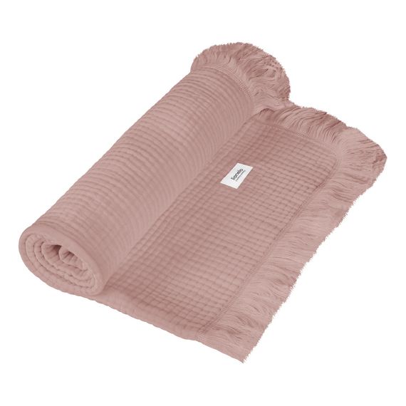 Lionelo Muslin Blanket mušlínová deka Dusty Pink, Kolor: Dusty pink, 7 zdjęcie