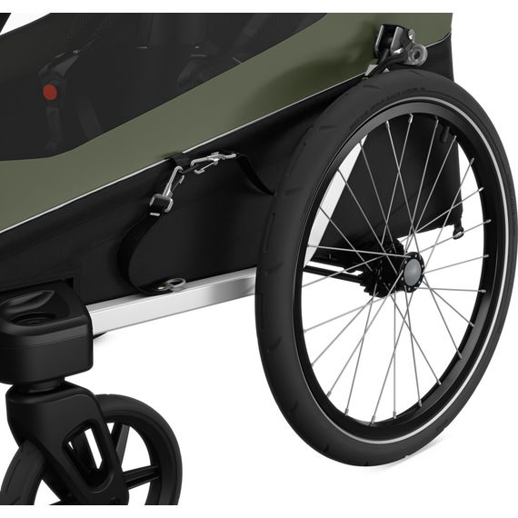 Thule Courier přívěsný vozík za kolo pro jedno nebo dvě děti s možností nákladního přívěsu, Kolor materiału: Vintage Green, 7 zdjęcie
