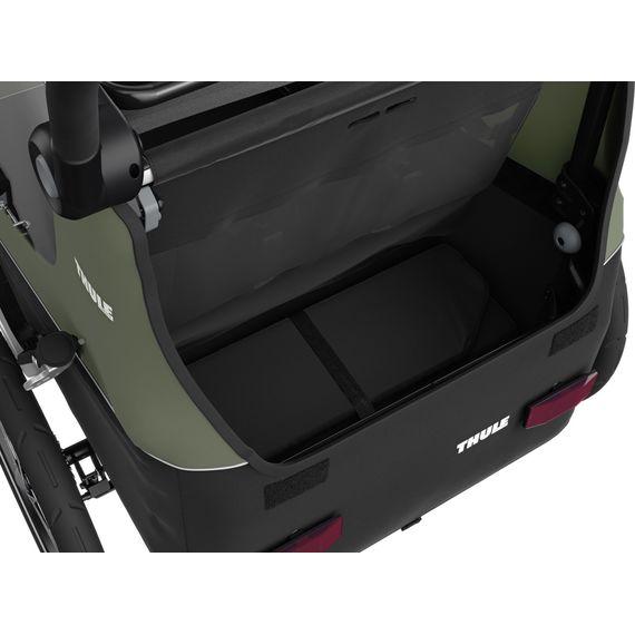 Thule Courier přívěsný vozík za kolo pro jedno nebo dvě děti s možností nákladního přívěsu, Kolor materiału: Vintage Green, 9 zdjęcie