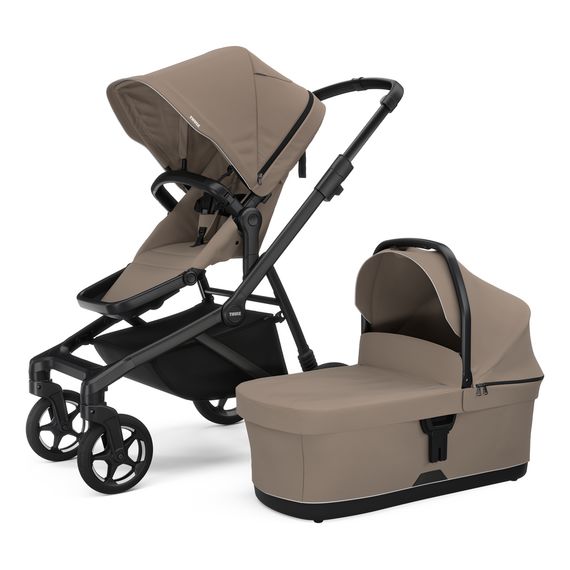Thule Sleek 2 kočárek rok po roce, Rodzaj wózka: rok po roku, Kolor materiału: Tinted Taupe, Kolor ramy: Black, 13 zdjęcie