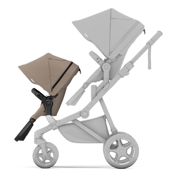 Thule Sleek 2 kočárek rok po roce, Rodzaj wózka: rok po roku, Kolor materiału: Tinted Taupe, Kolor ramy: Black, 22 zdjęcie