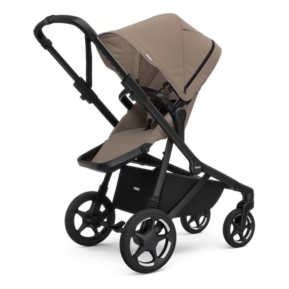 Thule Sleek 2 kočárek pro dvojčata, Rodzaj wózka: bliżniaczy, Kolor materiału: Tinted Taupe, Kolor ramy: Black, 5 zdjęcie