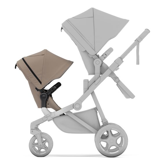 Thule Sleek 2 kočárek pro dvojčata, Rodzaj wózka: bliżniaczy, Kolor materiału: Tinted Taupe, Kolor ramy: Black, 9 zdjęcie