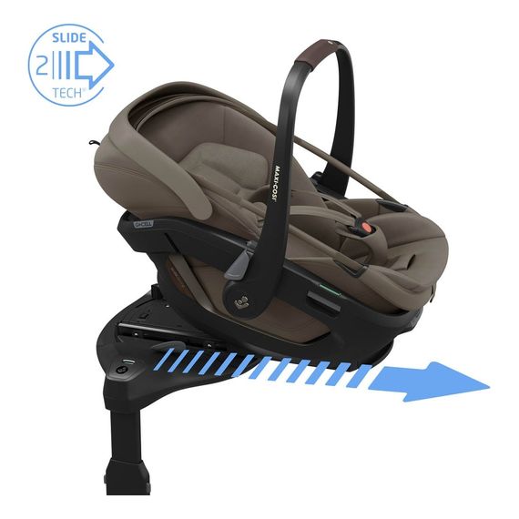 Maxi-Cosi Coral Slide Pro s bazi Slide Pro - autosedacka pro kojence s bazi (40–87 cm | 0–13 kg | 0–2 roky), Baza: Slide Pro, Kolor: Oak Truffle, 12 zdjęcie
