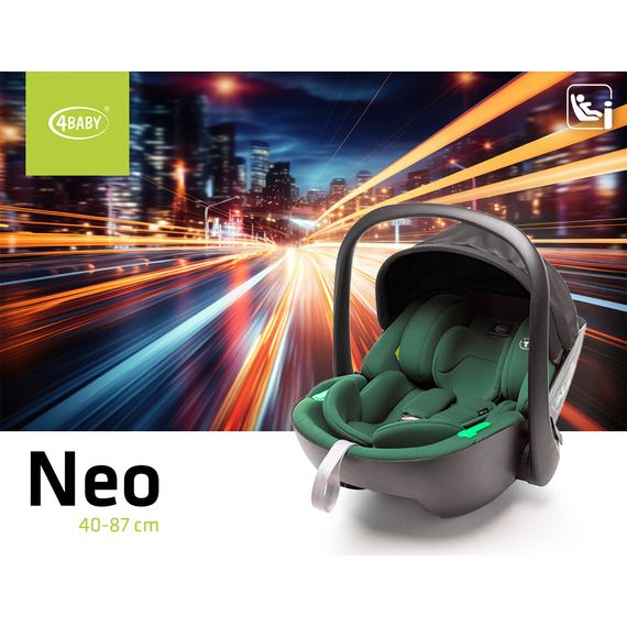 4Baby Neo - autosedačka pro kojence (40 - 87 cm | 0 - 13 kg | 0 - 12 měsíců), Kolor: Dark Green, 15 zdjęcie