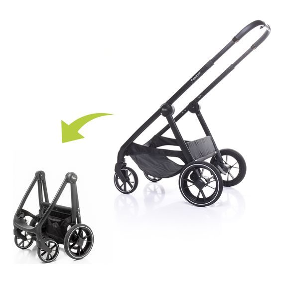 4Baby Foster - kočárek 2v1 hluboký a sportovní, Rodzaj wózka: głęboko-spacerowy, Kolor materiału: Black, 4 zdjęcie
