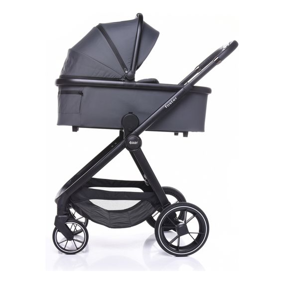 4Baby Foster - wózek 2w1 głęboko-spacerowy, Rodzaj wózka: głęboko-spacerowy, Kolor materiału: Graphite, 31 zdjęcie