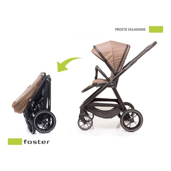 4Baby Foster - wózek spacerowy, Rodzaj wózka: spacerowy, Kolor materiału: Mokka, 13 zdjęcie