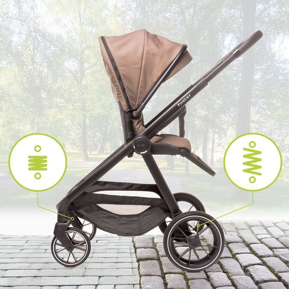 4Baby Foster - wózek spacerowy, Rodzaj wózka: spacerowy, Kolor materiału: Mokka, 16 zdjęcie