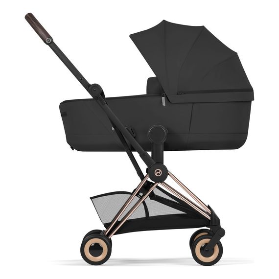 Cybex Coya 2w1 Black Cozy Beige, Rodzaj wózka: głęboko-spacerowy, Kolekcja: Comfort, Kolor materiału: Sepia Black, Kolor ramy: Rosegold, 3 zdjęcie