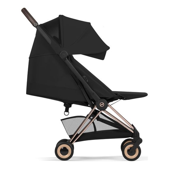 Cybex Coya 2w1 Black Cozy Beige, Rodzaj wózka: głęboko-spacerowy, Kolekcja: Comfort, Kolor materiału: Sepia Black, Kolor ramy: Rosegold, 7 zdjęcie