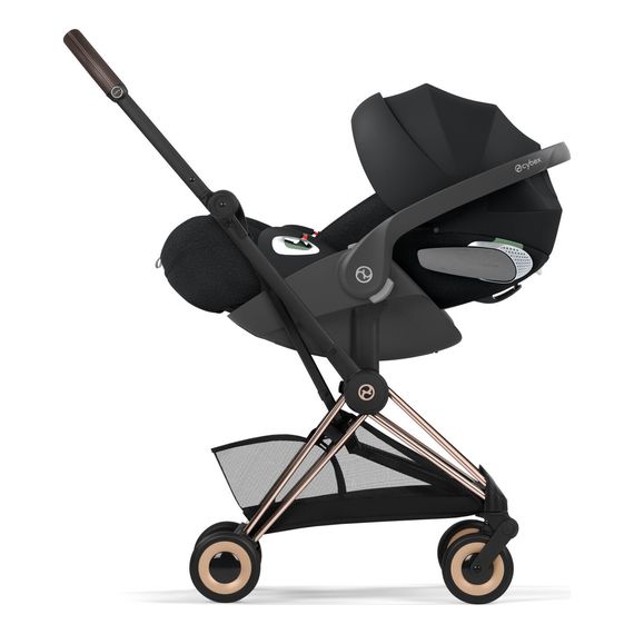 Cybex Coya — kompaktní sportovní kočárek do letadla, Rodzaj wózka: spacerowy, Kolekcja: Comfort, Kolor materiału: Sepia Black, Kolor ramy: Rosegold, 8 zdjęcie