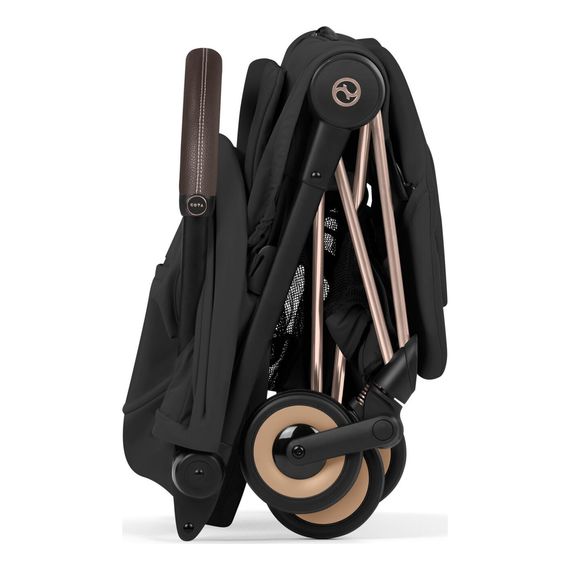 Cybex Coya — kompaktní sportovní kočárek do letadla, Rodzaj wózka: spacerowy, Kolekcja: Comfort, Kolor materiału: Sepia Black, Kolor ramy: Rosegold, 9 zdjęcie