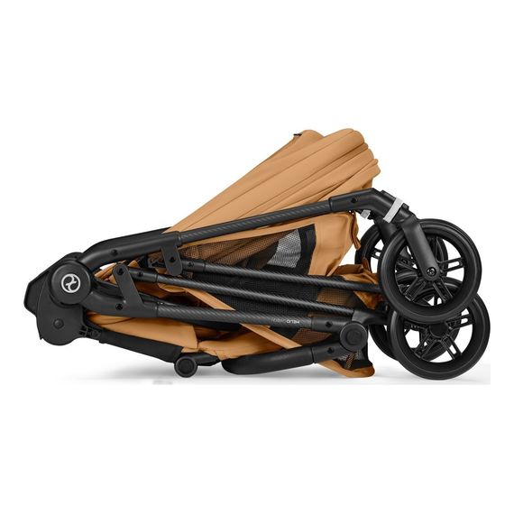 Cybex Melio Carbon — kočárek 2v1 hluboký sportovní na karbonové rámu, Rodzaj wózka: głęboko-spacerowy, Kolor materiału: Cinnamon Yellow, 16 zdjęcie
