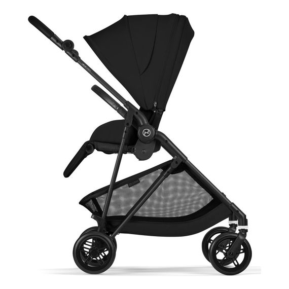 Cybex Melio Carbon — kočárek 2v1 hluboký sportovní na karbonové rámu, Rodzaj wózka: głęboko-spacerowy, Kolor materiału: Magic Black, 12 zdjęcie