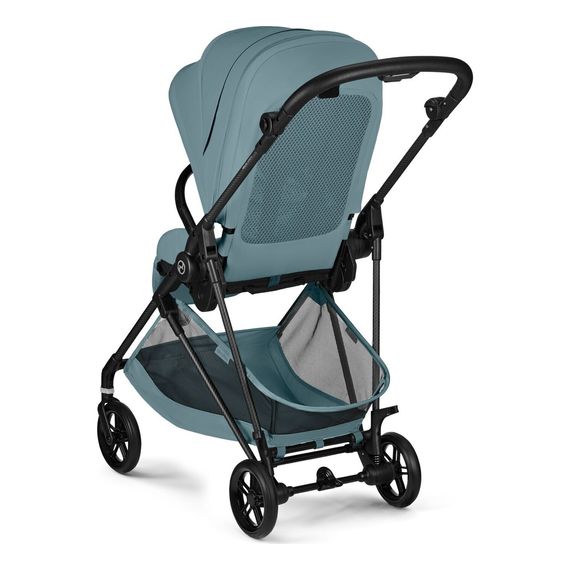 Cybex Melio Carbon — kočárek 2v1 hluboký sportovní na karbonové rámu, Rodzaj wózka: głęboko-spacerowy, Kolor materiału: Stormy Blue, 15 zdjęcie