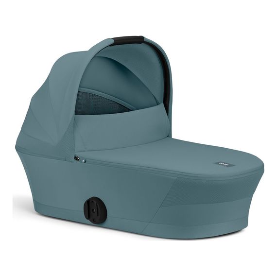 Cybex Melio Carbon — kočárek 2v1 hluboký sportovní na karbonové rámu, Rodzaj wózka: głęboko-spacerowy, Kolor materiału: Stormy Blue, 17 zdjęcie