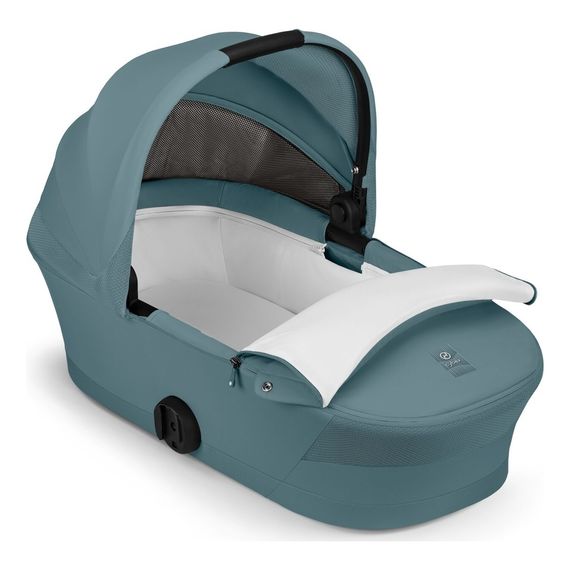 Cybex Melio Carbon — kočárek 2v1 hluboký sportovní na karbonové rámu, Rodzaj wózka: głęboko-spacerowy, Kolor materiału: Stormy Blue, 18 zdjęcie