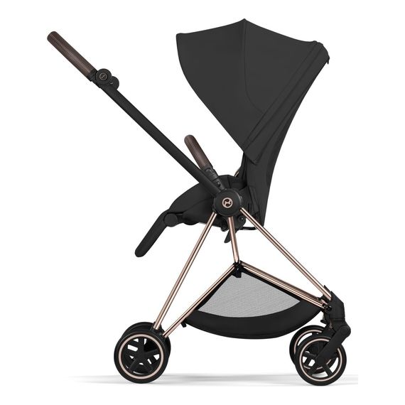 Cybex Mios 5.0 2w1 Black Cozy Beige, Rodzaj wózka: głęboko-spacerowy, Kolekcja: Comfort, Kolor materiału: Sepia Black, Kolor ramy: Rosegold, 7 zdjęcie