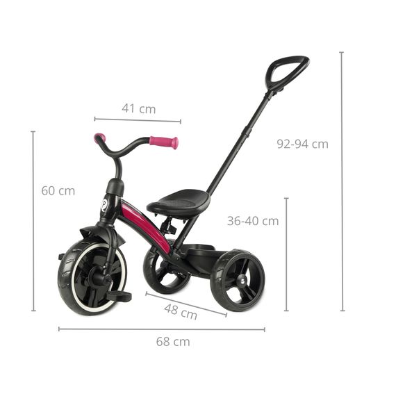 QPlay Elite Plus tříkolka Rose, Kolor: Rose, 6 zdjęcie