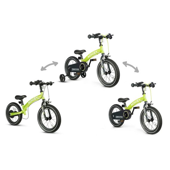 QPlay Miniby 14 3-in-1 Children's Bike Green, Kolor: Green, image , 10 image