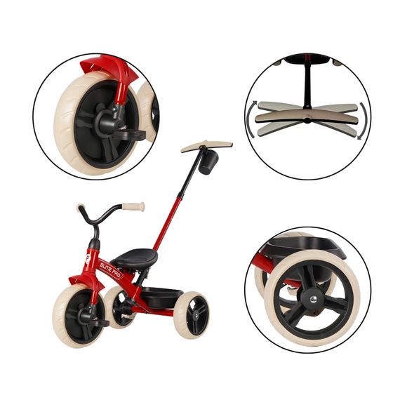 QPlay Elite Pro tříkolka Red, Kolor: Red, 4 zdjęcie