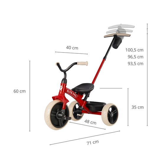 QPlay Elite Pro tříkolka Red, Kolor: Red, 5 zdjęcie
