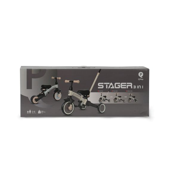 QPlay Stager 3w1 tříkolka Green, Kolor: Green, 13 zdjęcie