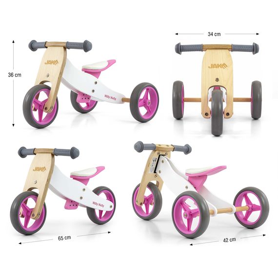 Milly Mally Jake Classic odrážedlo Pink, Kolor: Pink, 5 zdjęcie