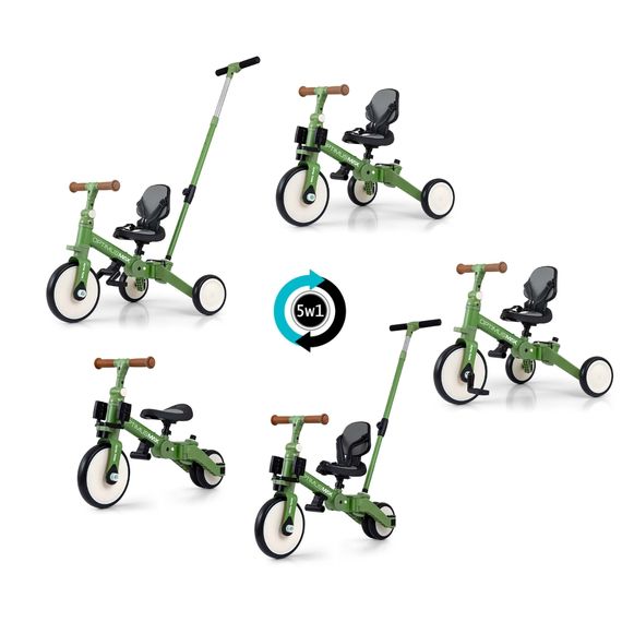 Milly Mally Optimus Max tříkolka 5v1 Green, Kolor: Green, 3 zdjęcie