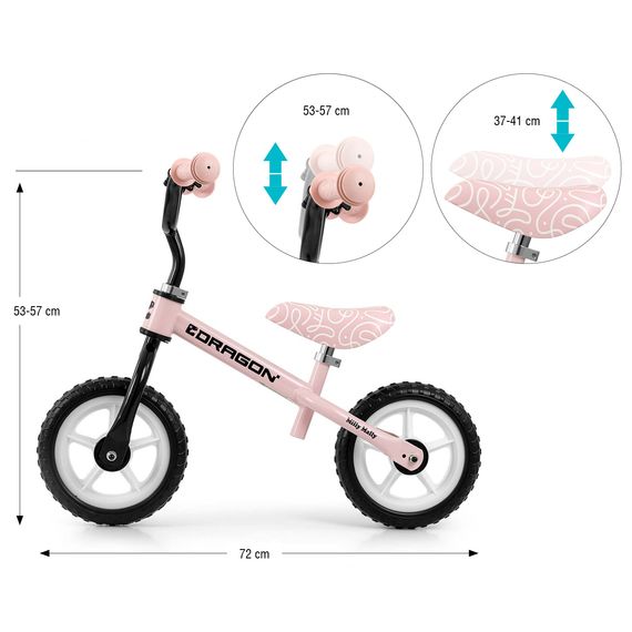 Milly Mally Dragon odrážedlo Pink, Kolor: Pink, 8 zdjęcie