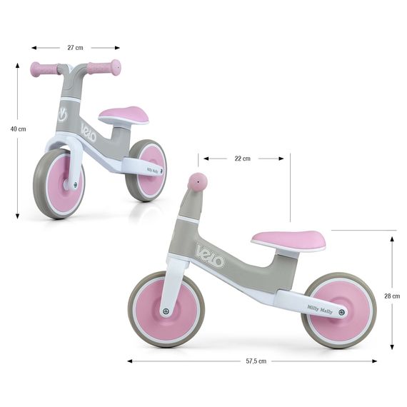 Milly Mally Velo odrážedlo Pink, Kolor: Pink, 10 zdjęcie