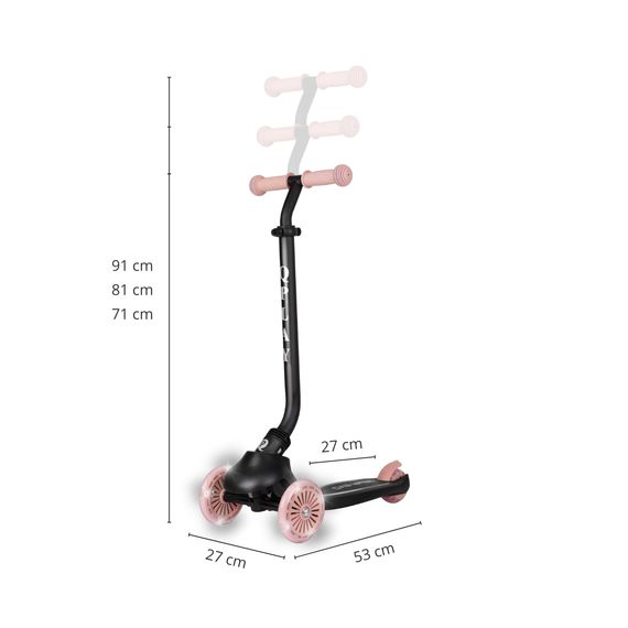 QPlay Sema Evo 3-in-1 Scooter Coral Pink, Kolor: Coral Pink, image , 18 image