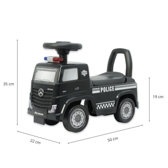 Milly Mally Mercedes-Benz Actros Police odrážedlo Black, Kolor: Black, 3 zdjęcie