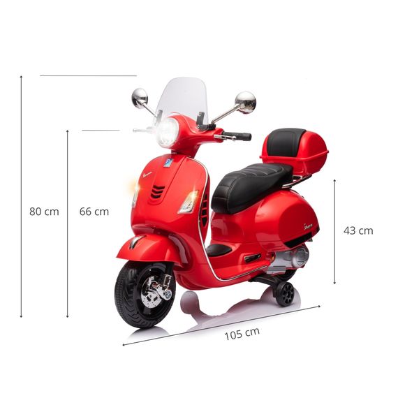 Milly Mally Vespa GTS Super elektrický skútr Red, Kolor: Red, 6 zdjęcie