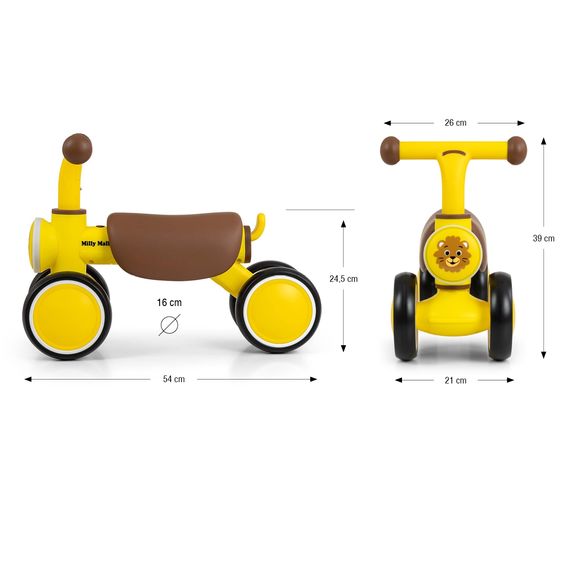 Milly Mally York odrážedlo Yellow, Kolor: Yellow, 5 zdjęcie