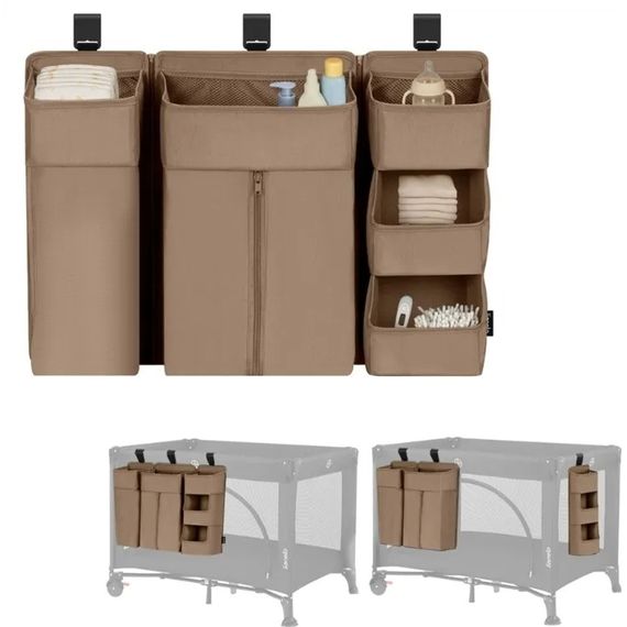Lionelo Sidepocket Cot Organiser Large Beige, Rozmiar: L, Kolor: Beige, image 