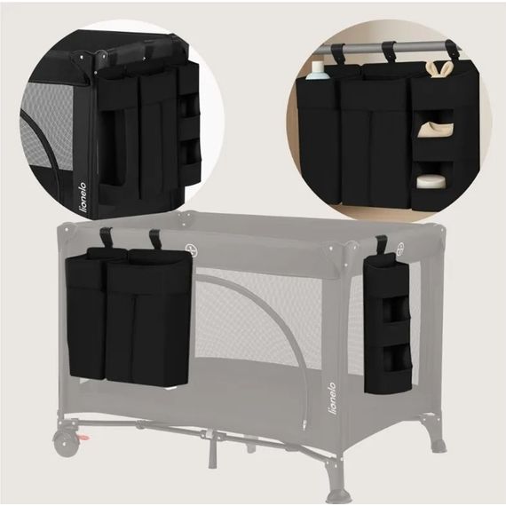 Lionelo Sidepocket organizér na postýlku Large Black, Rozmiar: L, Kolor: Black, 6 zdjęcie