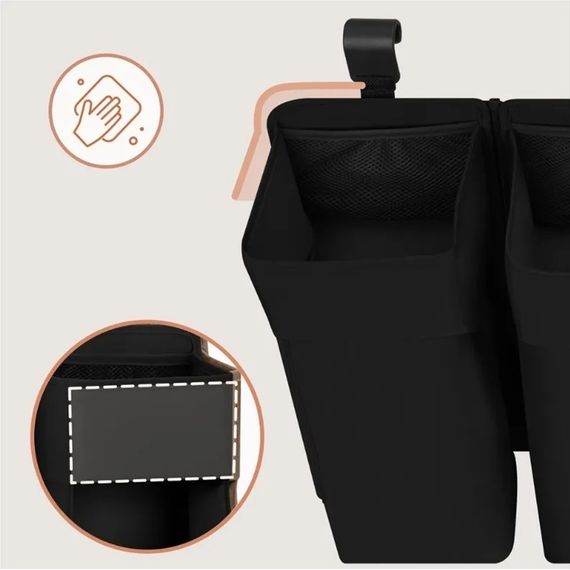 Lionelo Sidepocket organizér na postýlku Large Black, Rozmiar: L, Kolor: Black, 8 zdjęcie