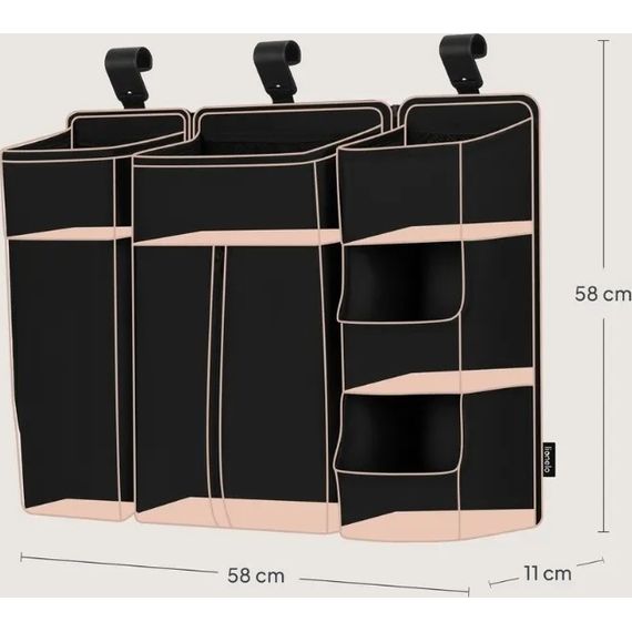 Lionelo Sidepocket organizér na postýlku Large Black, Rozmiar: L, Kolor: Black, 11 zdjęcie