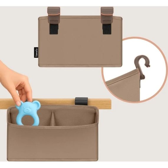 Lionelo Sidepocket organizér na postýlku Small Beige, Rozmiar: S, Kolor: Beige, 5 zdjęcie