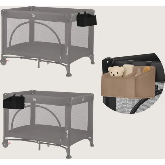 Lionelo Sidepocket Cot Organiser Small Black, Rozmiar: S, Kolor: Black, image , 5 image