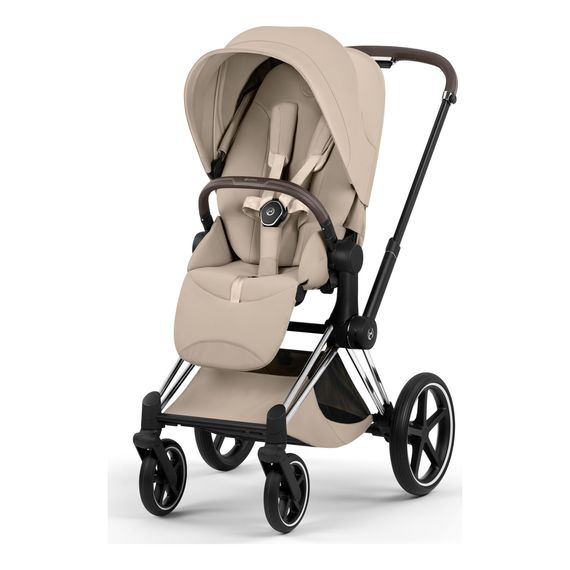 Cybex Priam 5 2w1 Style City Grey - Chrome Brown, Rodzaj wózka: głęboko-spacerowy, Kolekcja: Style, Kolor materiału: Cozy Beige, Kolor ramy: Chrome Brown, 5 zdjęcie