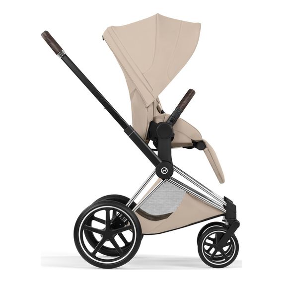 Cybex Priam 5 2w1 Style City Grey - Chrome Brown, Rodzaj wózka: głęboko-spacerowy, Kolekcja: Style, Kolor materiału: Cozy Beige, Kolor ramy: Chrome Brown, 7 zdjęcie