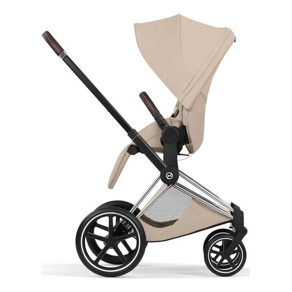 Cybex Priam 5 2w1 Style City Grey - Chrome Brown, Rodzaj wózka: głęboko-spacerowy, Kolekcja: Style, Kolor materiału: Cozy Beige, Kolor ramy: Chrome Brown, 9 zdjęcie